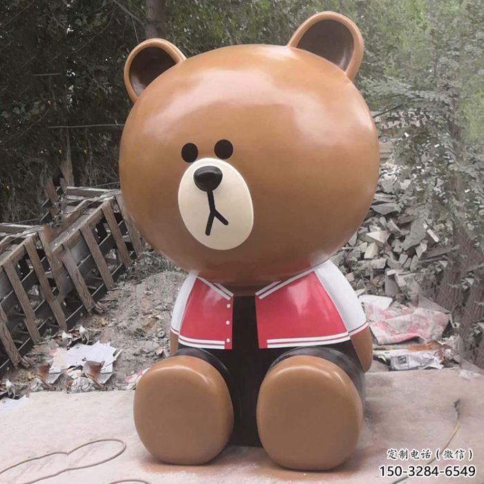 房地產(chǎn)布朗熊雕塑，仿古動(dòng)漫雕塑，彩繪工藝制造